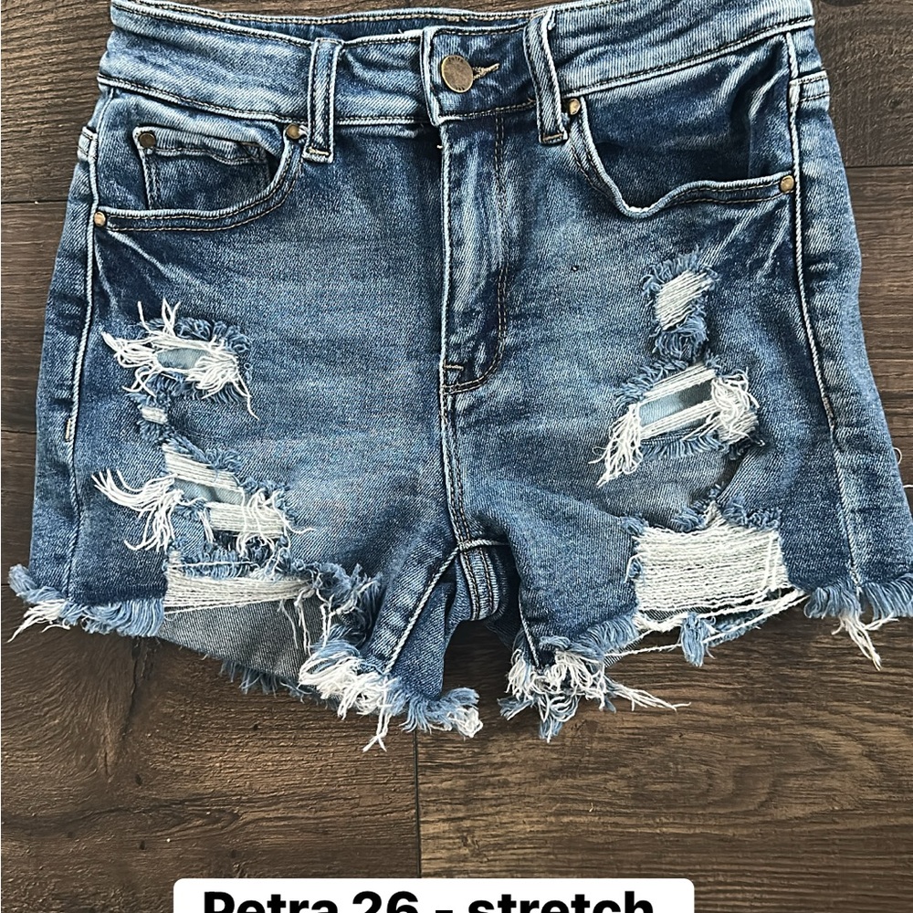 Petra Distressed stretch Jean Shorts